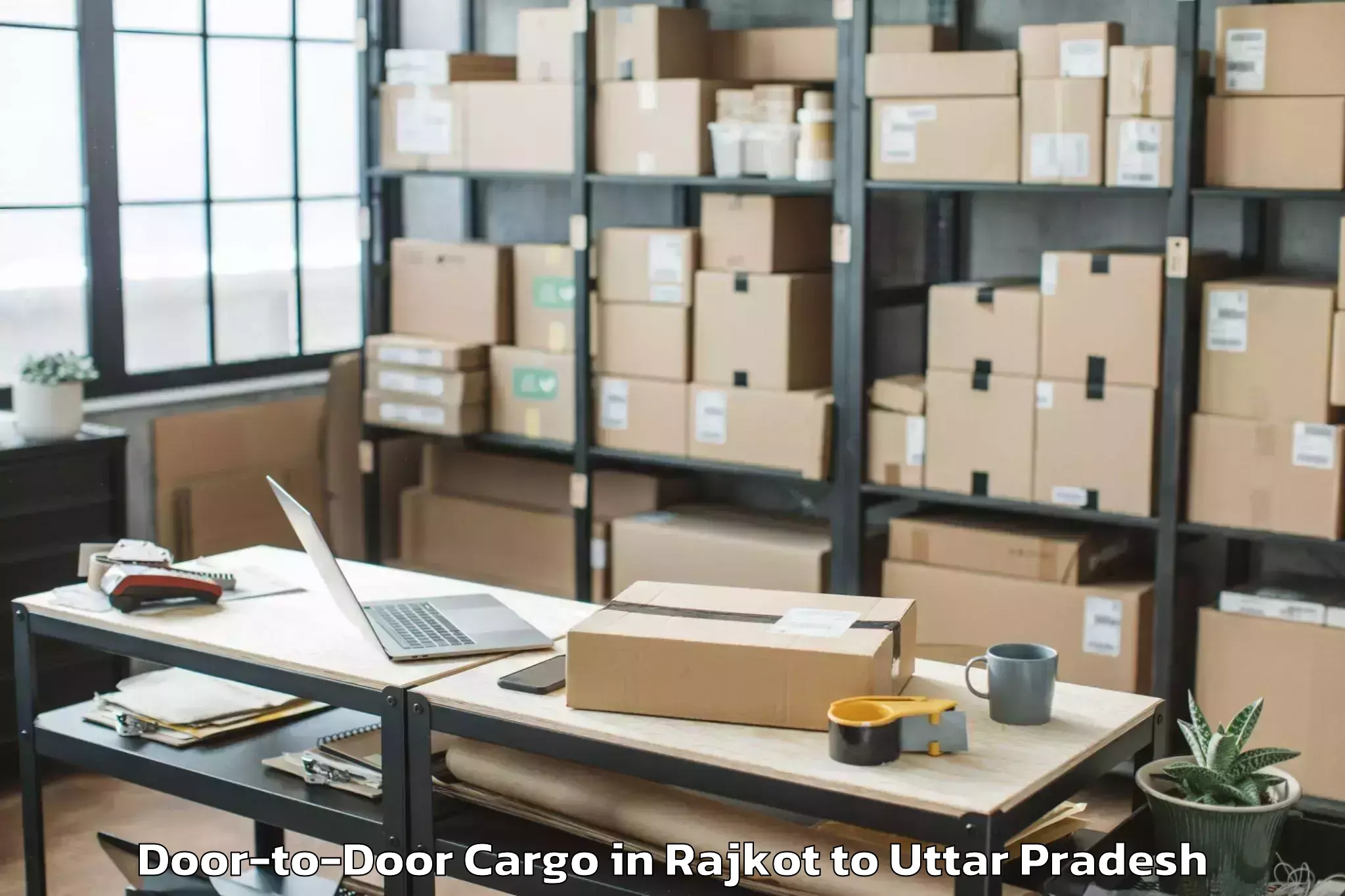 Easy Rajkot to Gopiganj Door To Door Cargo Booking